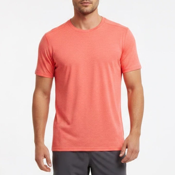 DSG Mens Movement Tee Cabana Coral Heather Short Sleeve Athletic Shirt Small NEW