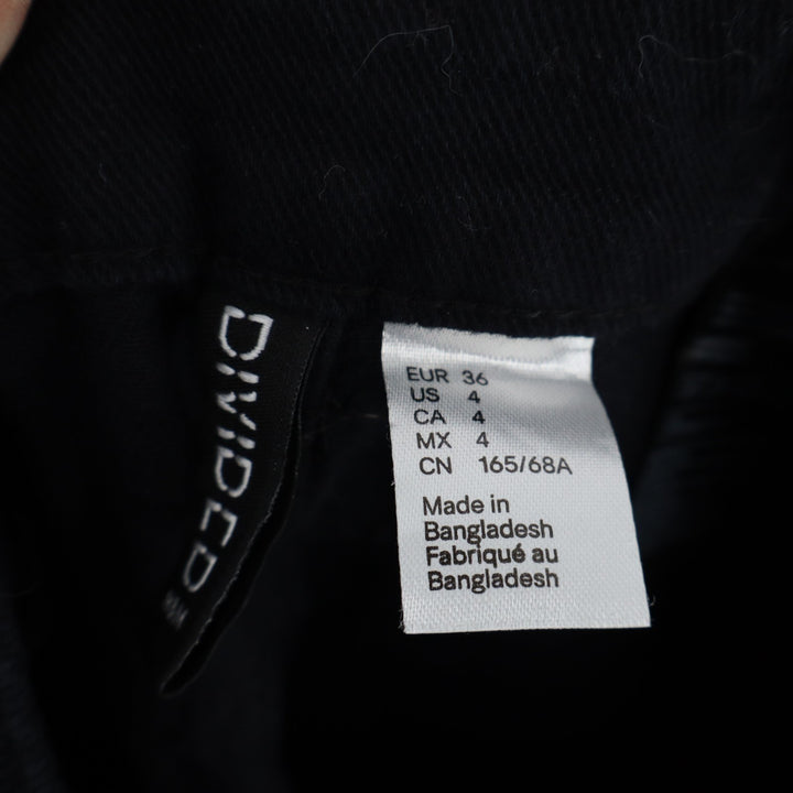 Divided By H&M Skinny Jeans Womens 4 Black Cotton High Rise Distressed Zip Fly
