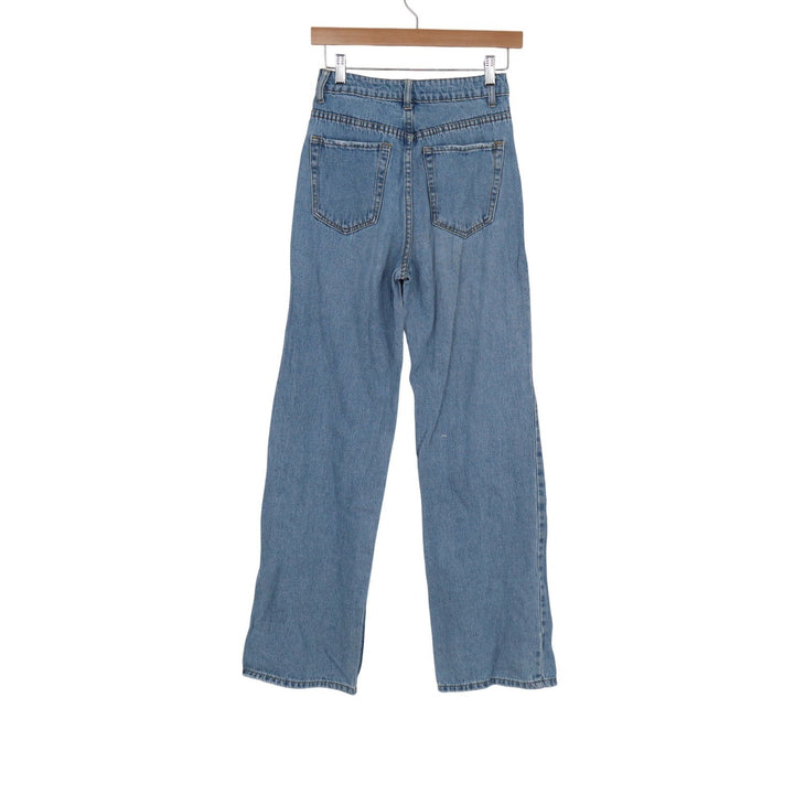 SHEIN Women XS Light Wash High Waisted Wide Leg Denim Jeans Baggy Streetwear
