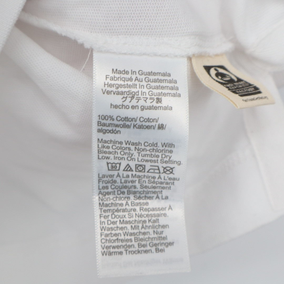 Madewell Crop T-Shirt Women Medium White Cotton Side Slit Crew Neck Short Sleeve