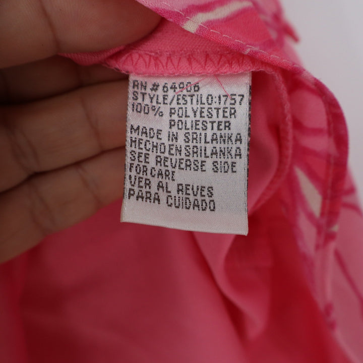 Dressbarn Woman Pink Floral Sequin Ruffle Sleeve V-Neck Blouse Top 18W NEW