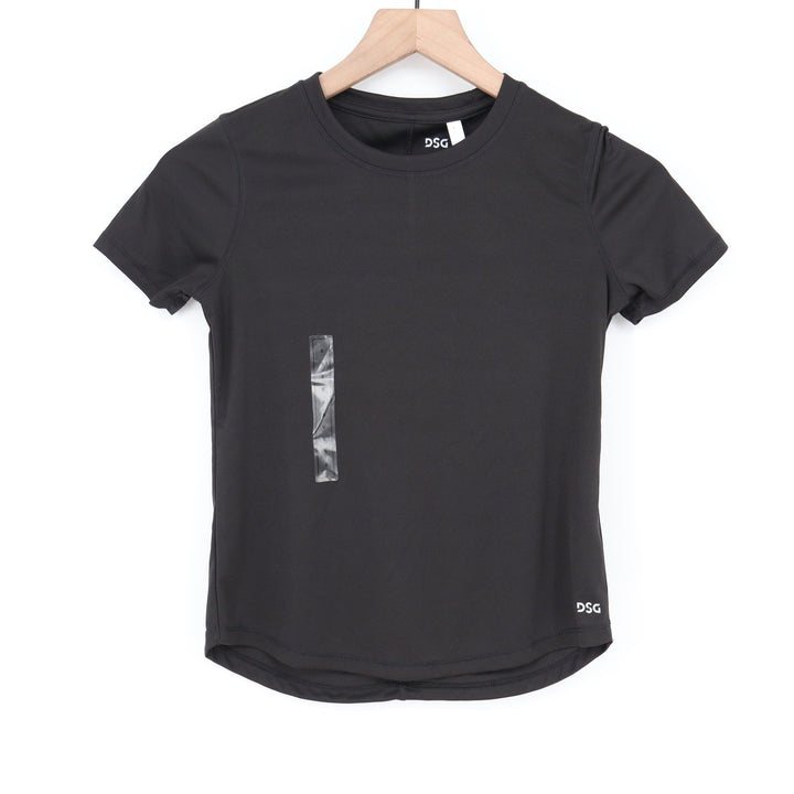 DSG Girls Movement Tee Pure Black Short Sleeve Athletic Top Small 8-9 DAG14118