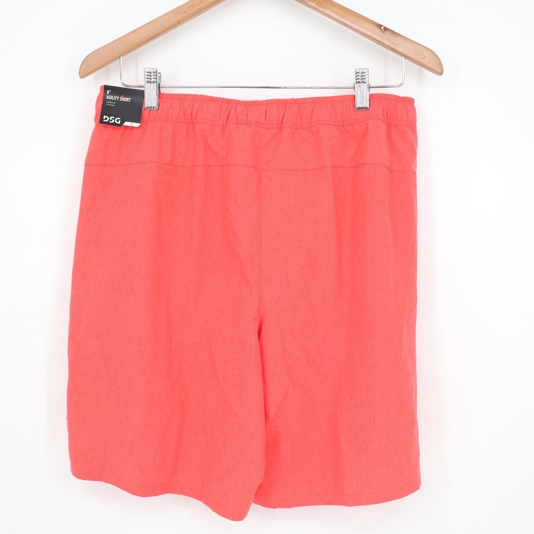 DSG Mens Agility Short 8 Inch Inseam Cabana Coral Heather Orange Size M NEW