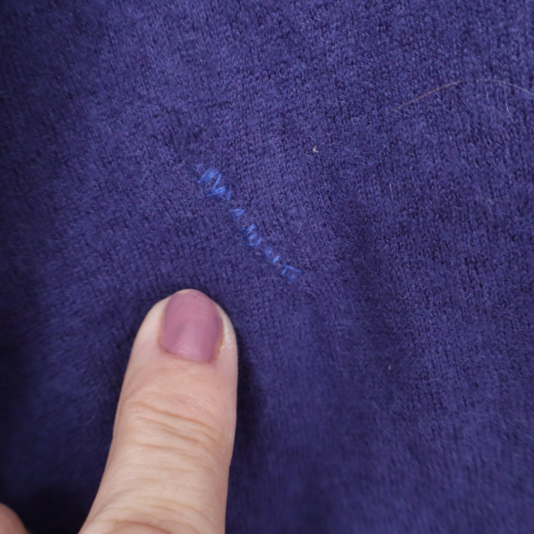 Neiman Marcus Mens Purple 100% Cashmere V-Neck Long Sleeve Sweater Size Large