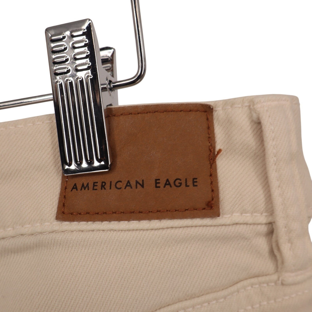 American Eagle Outfitters Jeans Womens 8 Beige Denim Pintuck Detail Wide Leg