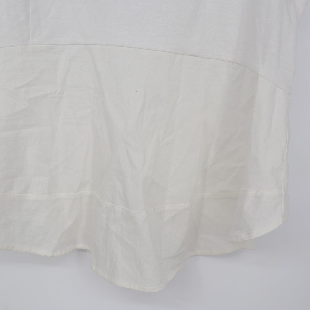 Eri + Ali Tank Top Womens Medium White Flare Hem Round Neck Wide Strap Pullover