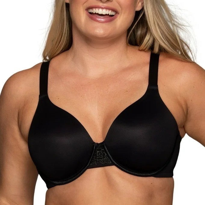 Vanity Fair Beauty Back Bra Women 40DD Black Stretch Full Figure Wirefree Padded