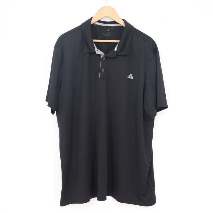 Adidas Mens Black Performance Polo Shirt 2XL Short Sleeve Golf Athletic Top