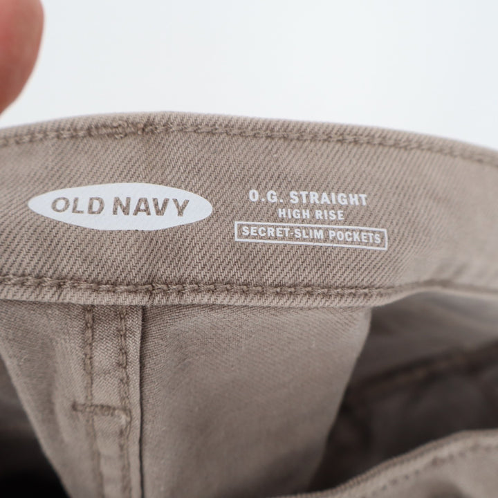 Old Navy High Waisted OG Straight Ankle Jeans Womens 16 Tan Secret Slim Pockets