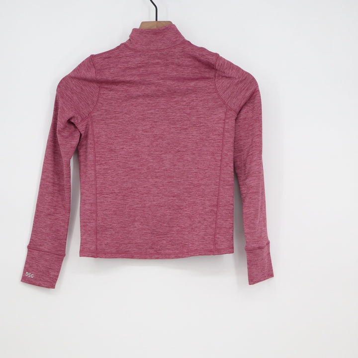 DSG Girls Rose Coffee Spacedye Cold Weather Compression 1/4 Zip Pullover Size S