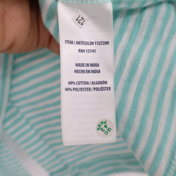 Splendid Top Womens Medium Striped Mint Green Button-Back Long Sleeve Excellent