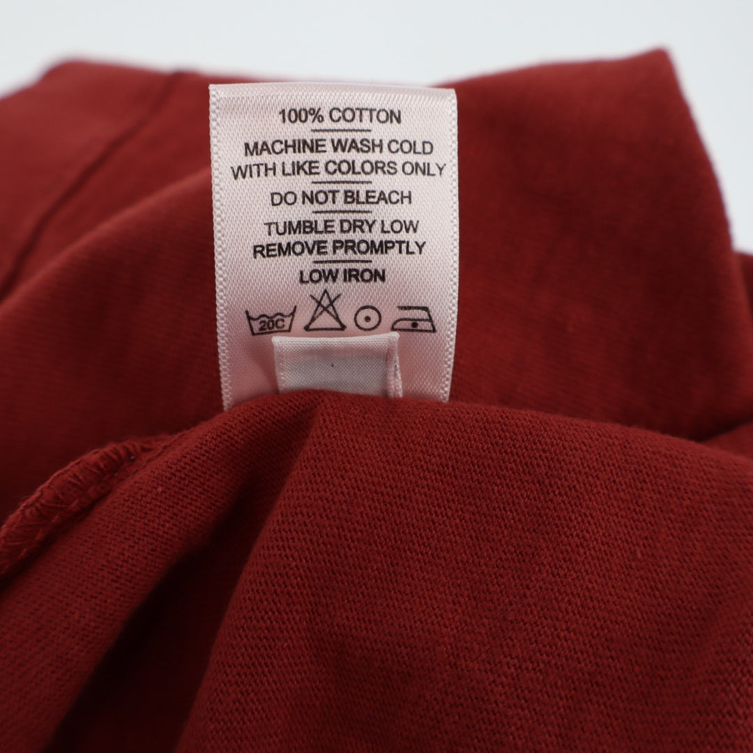 American Giant T-Shirt Mens Large Red Cotton Crew Neck Front Pocket Pullover