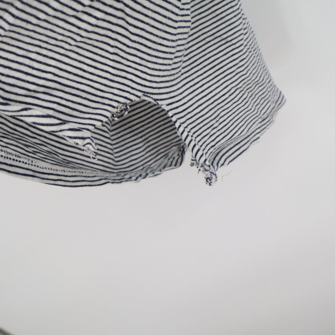 J.Crew Womens Navy White Striped Ruffle Sleeve Cotton T-Shirt Dress Size M
