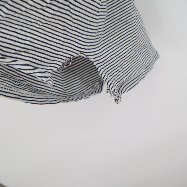 J.Crew Womens Navy White Striped Ruffle Sleeve Cotton T-Shirt Dress Size M