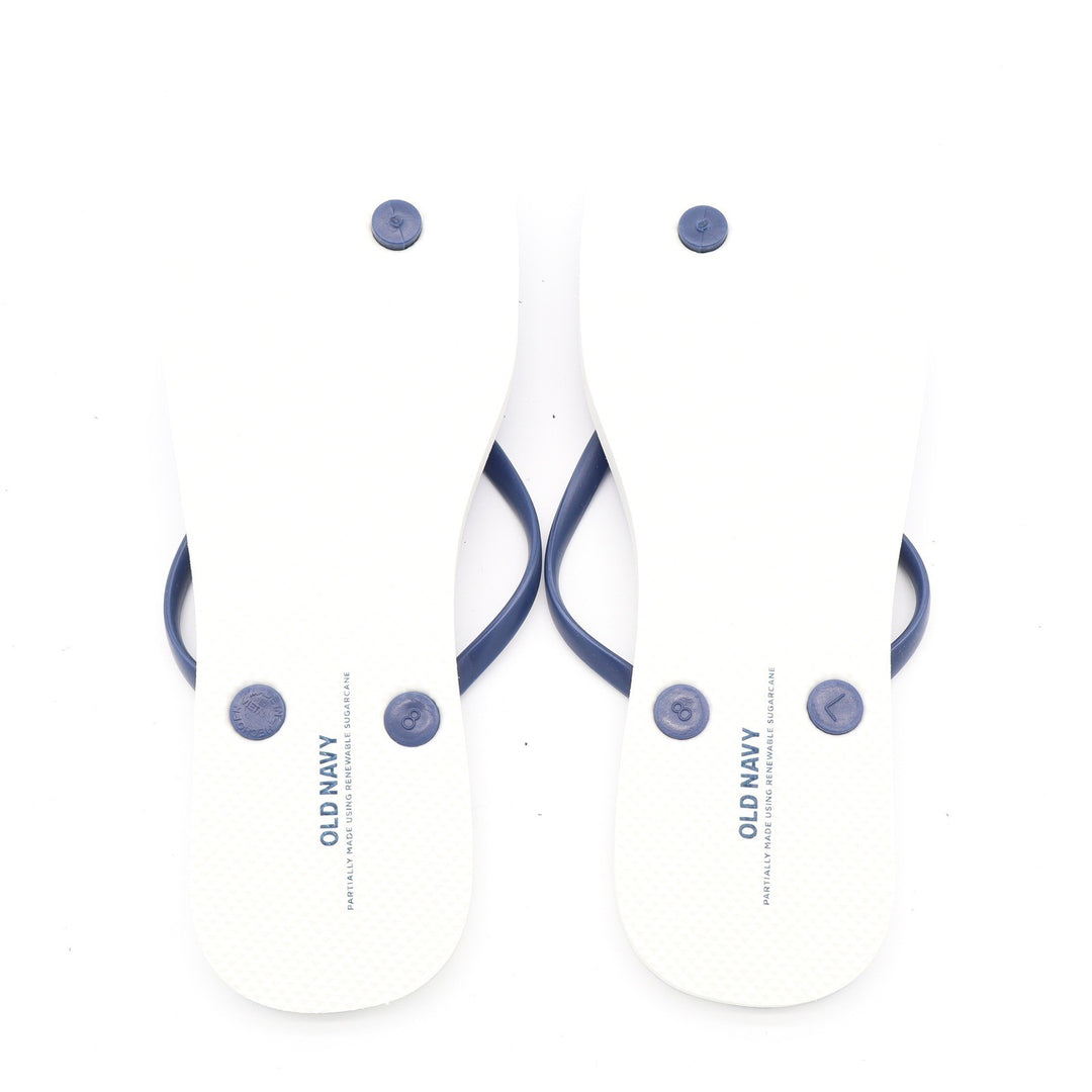 Old Navy x Disney Mickey Minnie Mouse Striped Flip Flops Blue White Mens Size 8