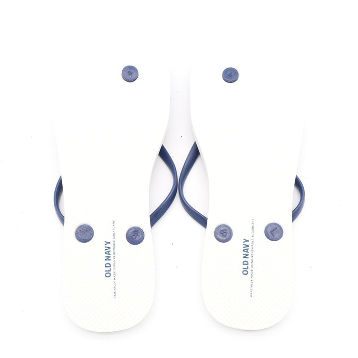 Old Navy x Disney Mickey Minnie Mouse Striped Flip Flops Blue White Mens Size 8