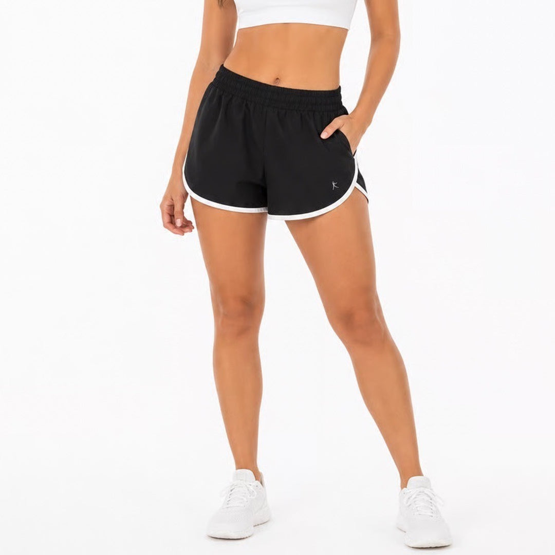 Danskin Now Womens Black White Trim Athletic Running Dolphin Shorts Large 12-14