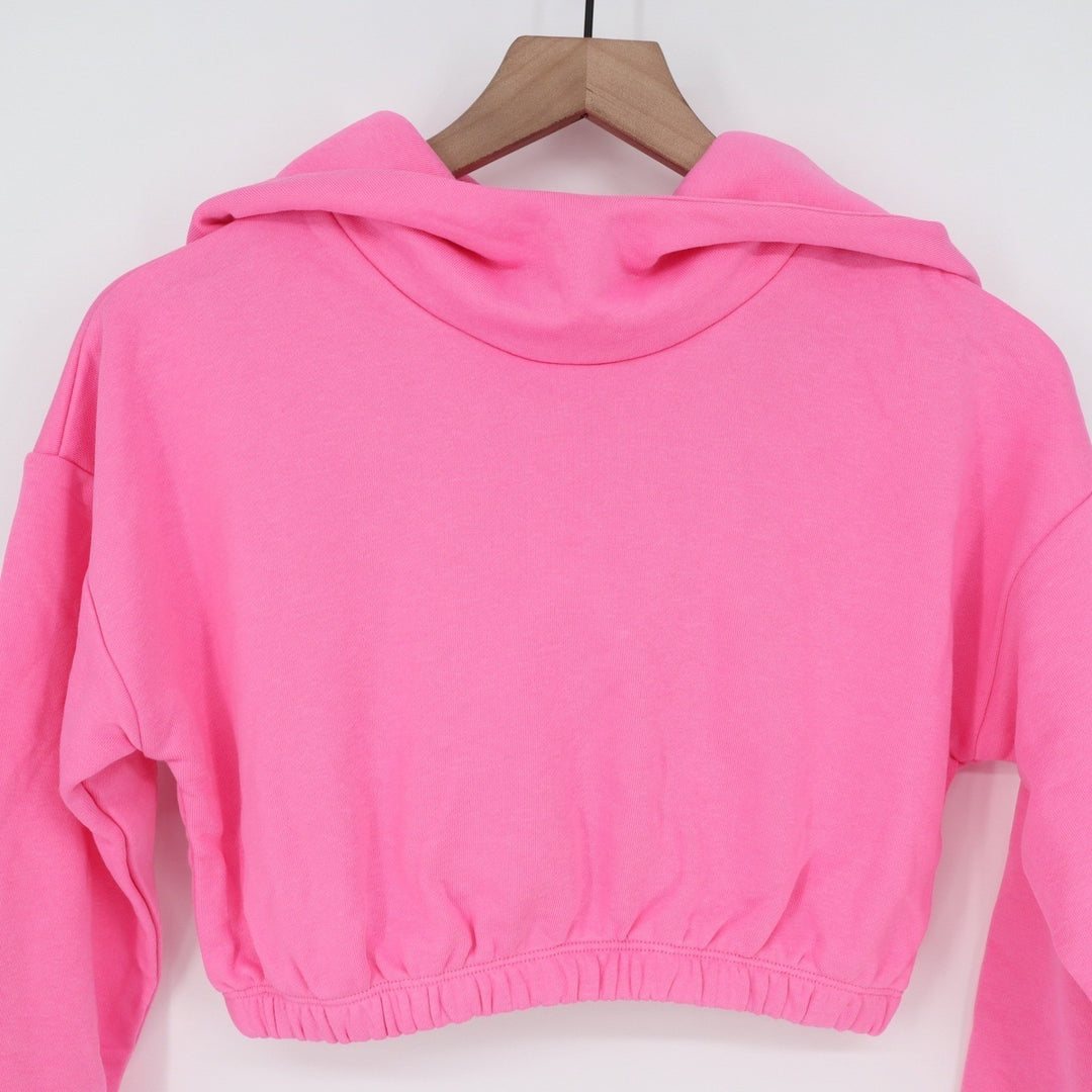 Naked Wardrobe Women's Pink Cropped Hoodie Sweatshirt XS