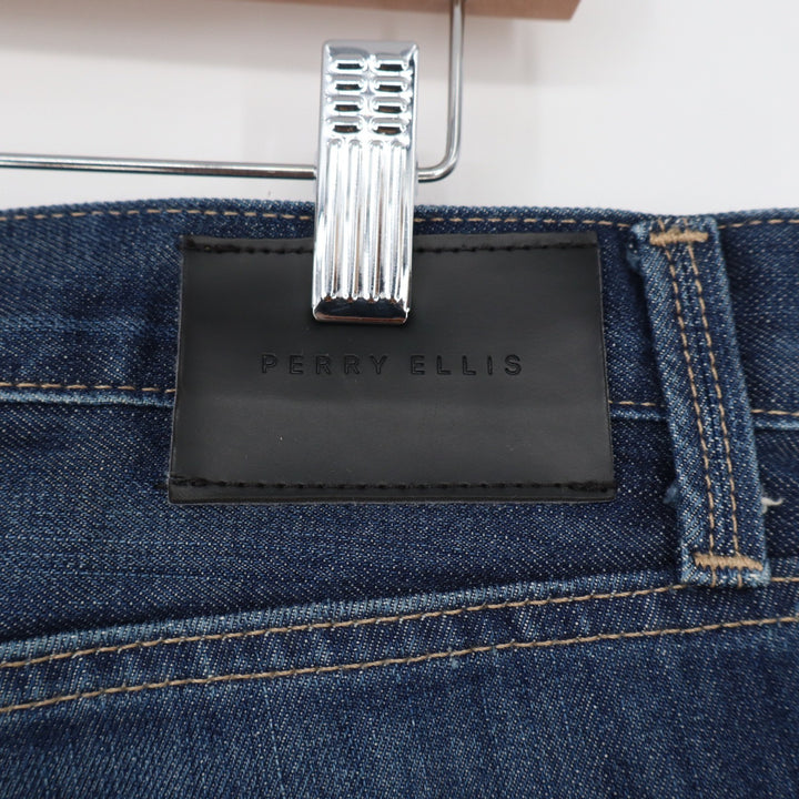 Perry Ellis Jeans Mens 34x34 Straight Leg Dark Wash Blue Denim Excellent