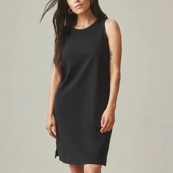 American Giant Tank Dress Womens Medium Black Cotton Round Neck Everyday Wear