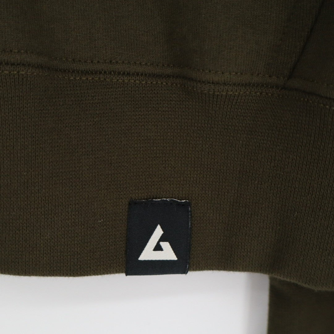 American Giant Bomber Jacket Mens Small Green Logo Fleece Lined Cotton Full Zip