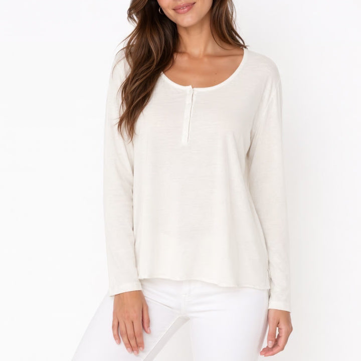 Super Soft by Torrid Tunic Top Women 3 White Rib Knit Scoopneck Hook & Eye Front