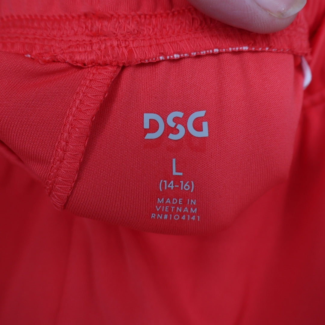 DSG Boys All Sport Short Cabana Coral Pure White Size L 14-16