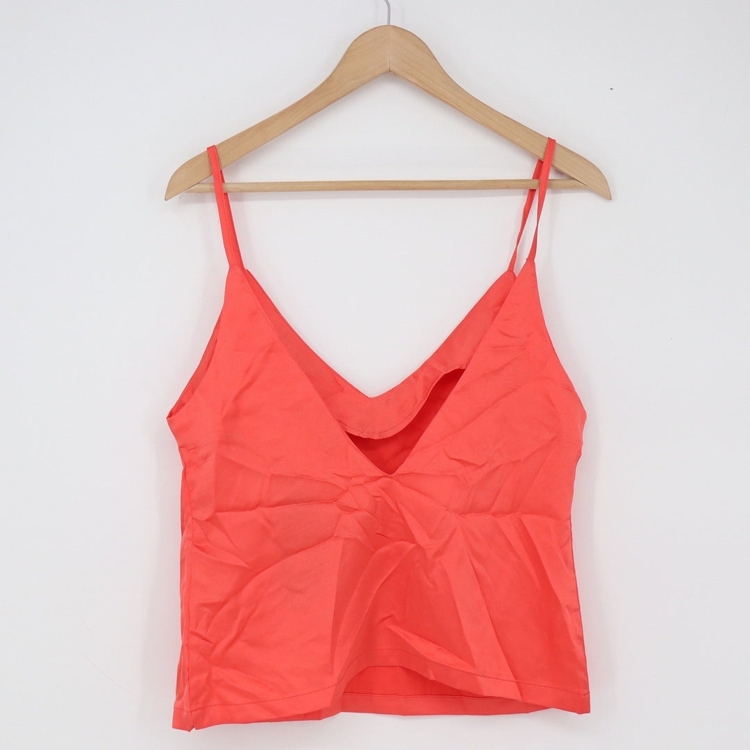 Nasty Gal Cami Women 6 Coral Satin Back Cutout NEW
