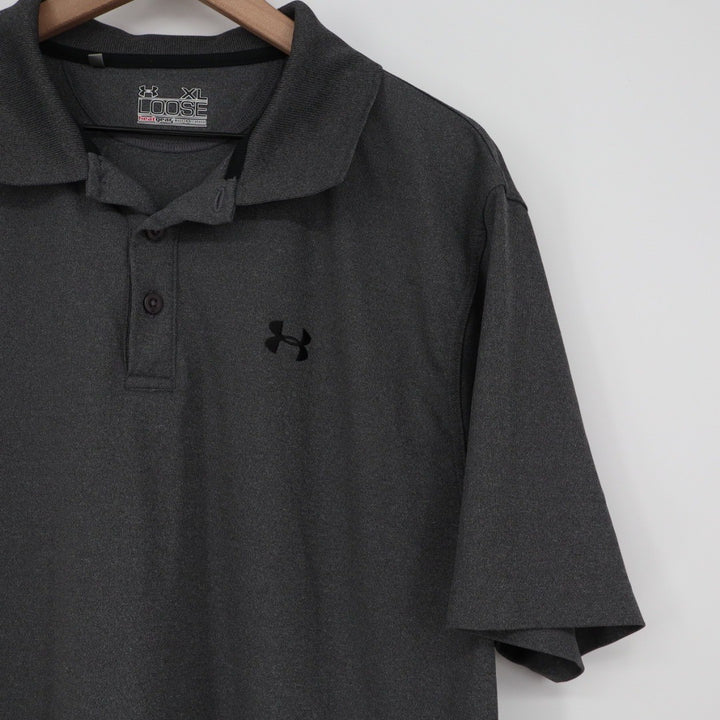 Under Armour Heatgear Polo Shirt Dark Gray Loose Fit XL Short Sleeve Golf
