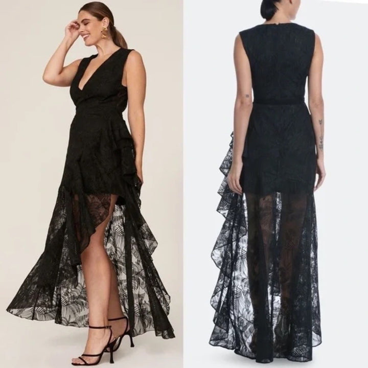 One33 Social Ruffle Palm Gown Size 8