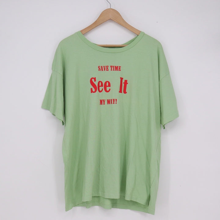Daydreamer Save Time See It My Way Graphic T-Shirt Green Red Mens Large L USA