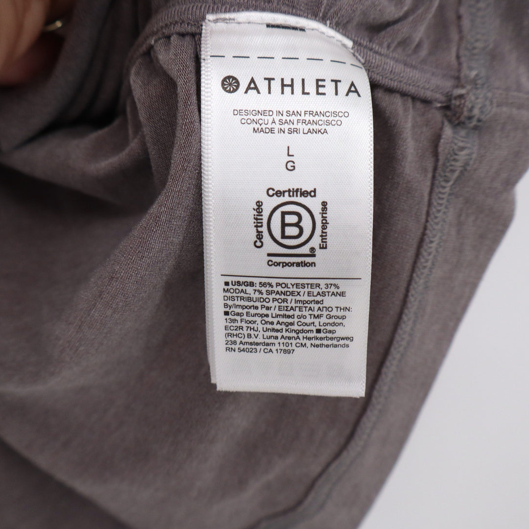 Athleta Tank Top Womens L Side Ruched Racerback Mauve Brown Athletic Excellent