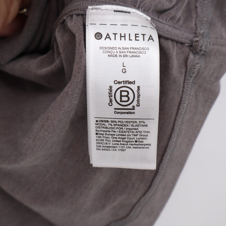 Athleta Tank Top Womens L Side Ruched Racerback Mauve Brown Athletic Excellent