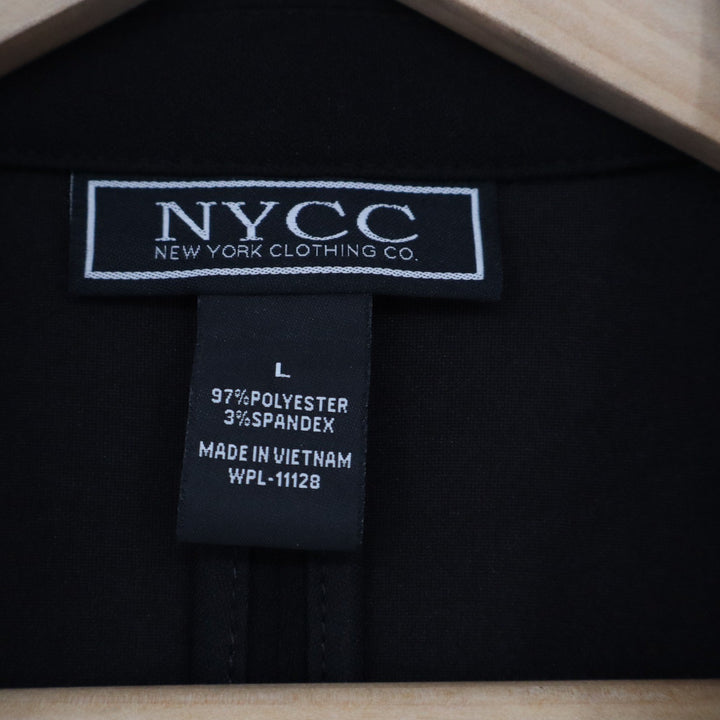 NYCC New York Clothing Co Black Ruched 3/4 Sleeve Blazer Jacket 59373 L