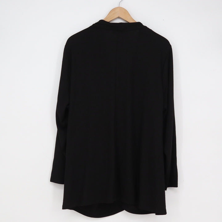 1.STATE Womens Black Draped Front Wrap Knit Top Long Sleeve Plus Size 3X