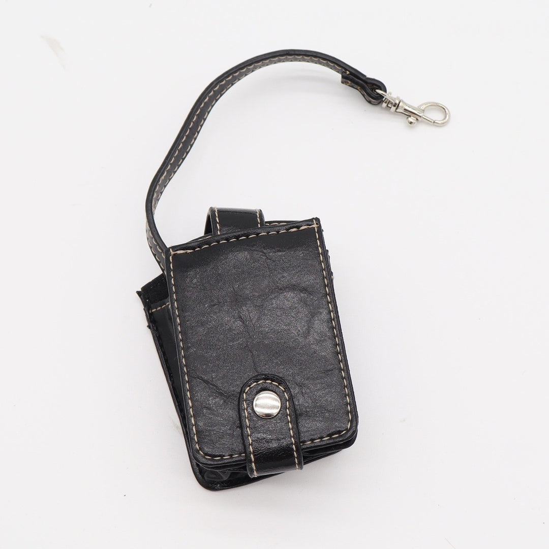 Unbranded Belt Pouch Unisex OS Black Leather Utility Snap Swivel Clip Excellent