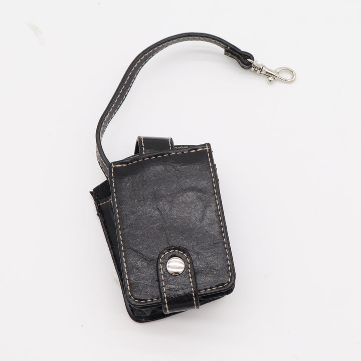 Unbranded Belt Pouch Unisex OS Black Leather Utility Snap Swivel Clip Excellent