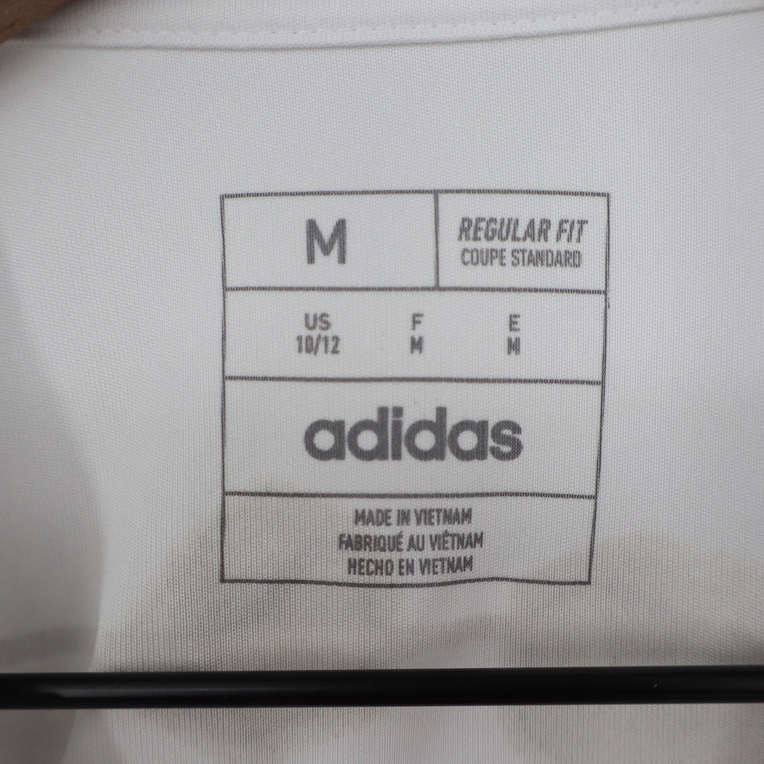 Adidas Boys White Heat Map Soccer Graphic Training Tee Shirt AA8116 Size M 10-12