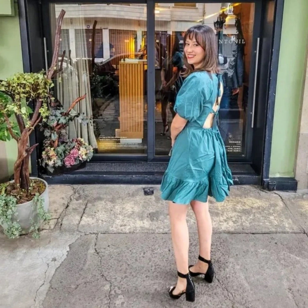 Peter Som X RTR Green Puff Sleeve Dress Size 10