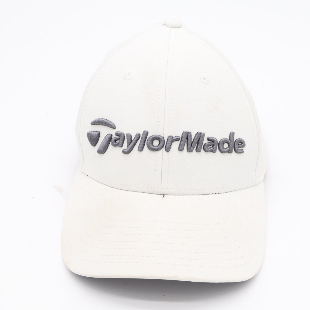 TaylorMade Golf Hat White Adjustable Hook and Loop Performance Baseball Cap OSFA