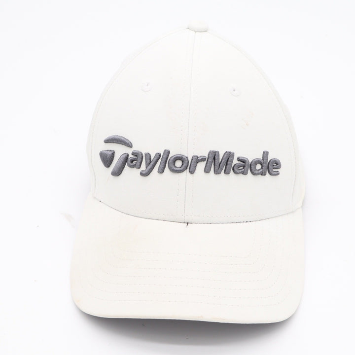 TaylorMade Golf Hat White Adjustable Hook and Loop Performance Baseball Cap OSFA