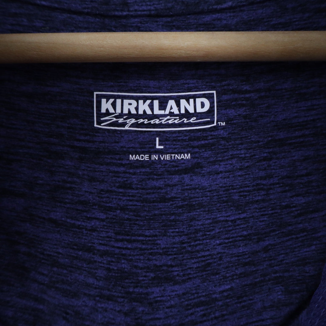 Kirkland Signature Purple Heathered Quarter Zip Pullover Thumbhole Active Top L