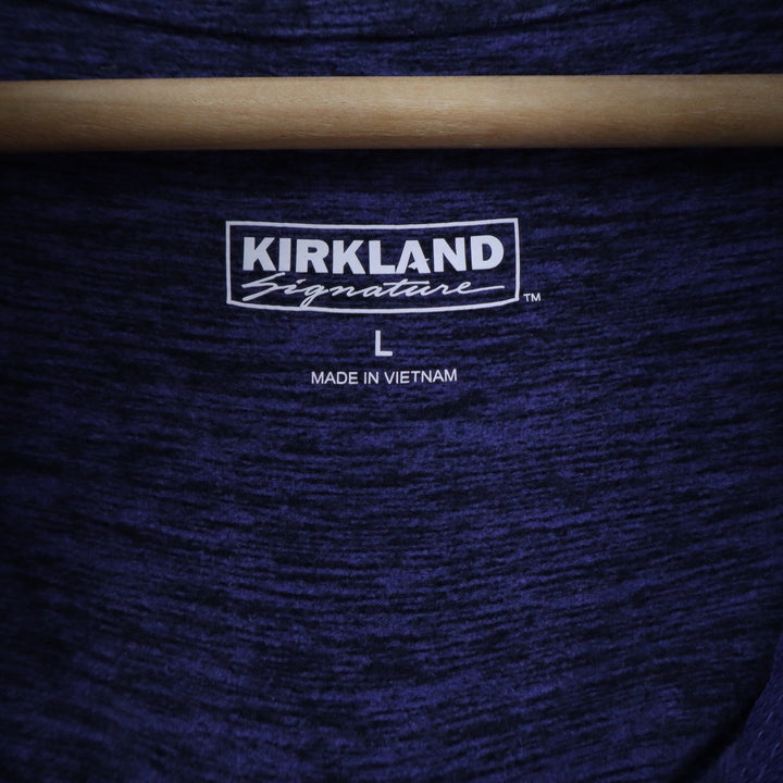 Kirkland Signature Purple Heathered Quarter Zip Pullover Thumbhole Active Top L