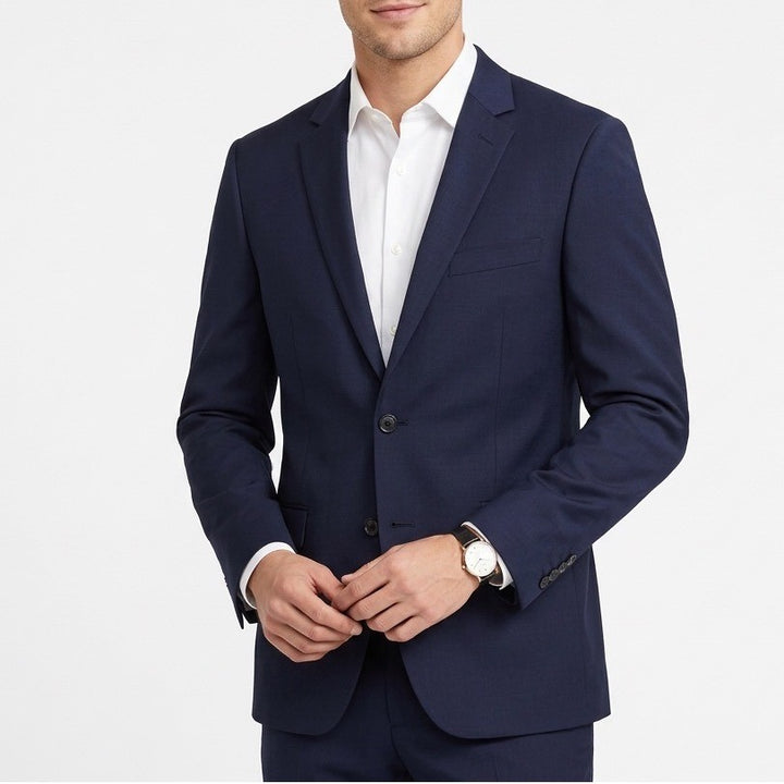 DKNY Boyds Blazer Jacket Mens 38R Blue Notch Lapel Single Breasted Double Vents