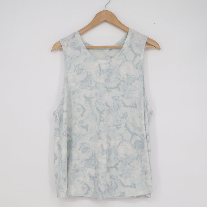 All in Motion Womens XL Tie Dye Muscle Tank Top Blue White Activewear Stretch