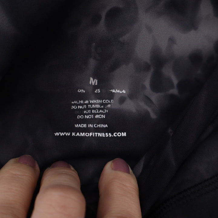 Kamo Fitness Ellyn Tie Dye High Waisted Leggings Black Grey Size Medium