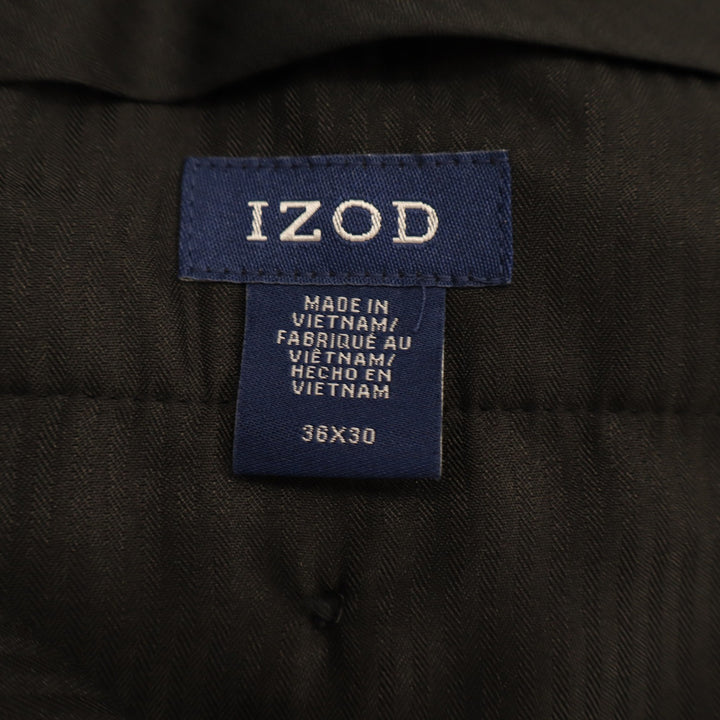 IZOD Dress Pants Mens 36x30 Straight Leg Black Flat Front Excellent