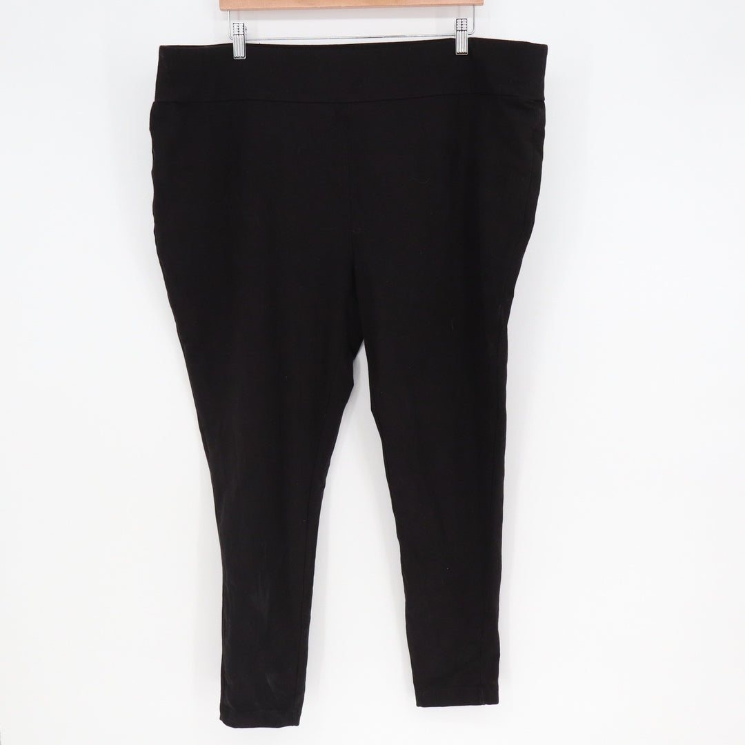 Terra & Sky Women's 4X Black Pull On Leggings High Rise Cotton Stretch Pants