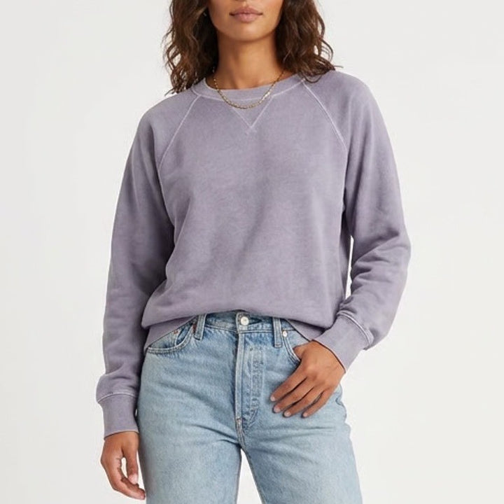 Old Navy Mens Large Faded Purple Raglan Crew Neck Sweatshirt V-Stitch