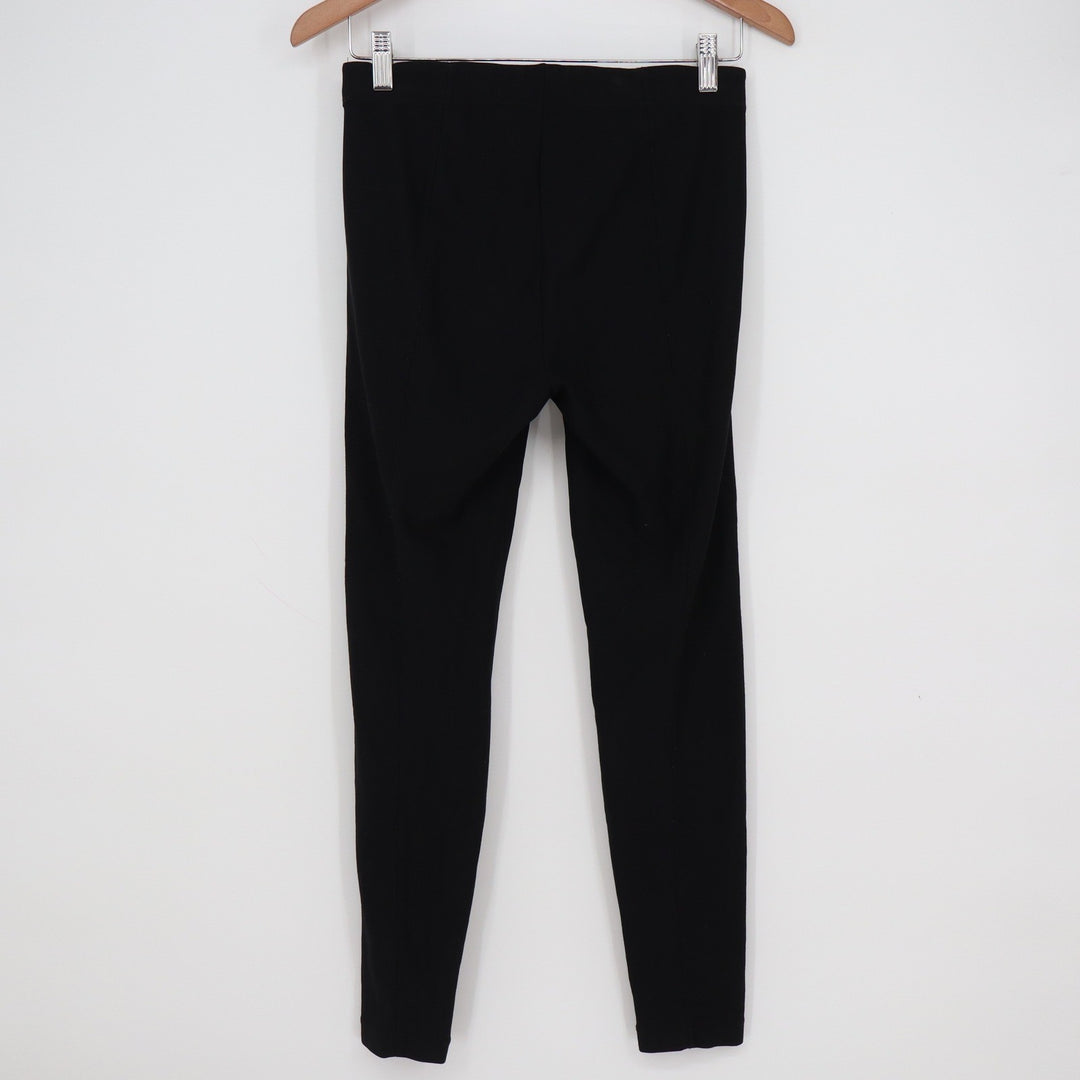 Womens Black Stretch Leggings Slim Fit Elastic Waist Ankle Length Basics